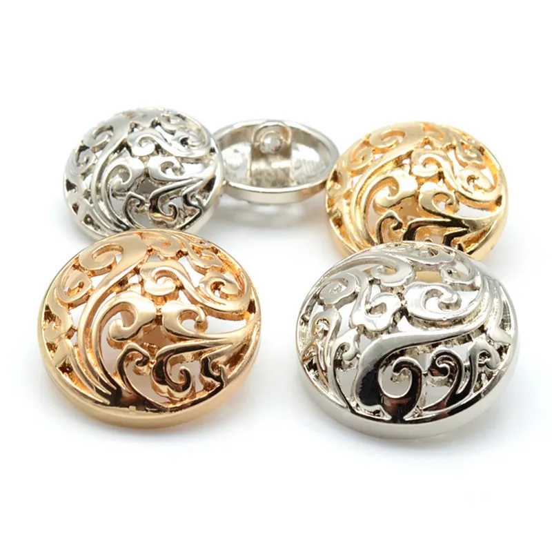 

10 Pcs 15-20 MM Dia. Metal Buttons for Clothing Alloy Gold Silver Plated Vintage Windbreaker Jacket Buttons DIY Sewing Supplies