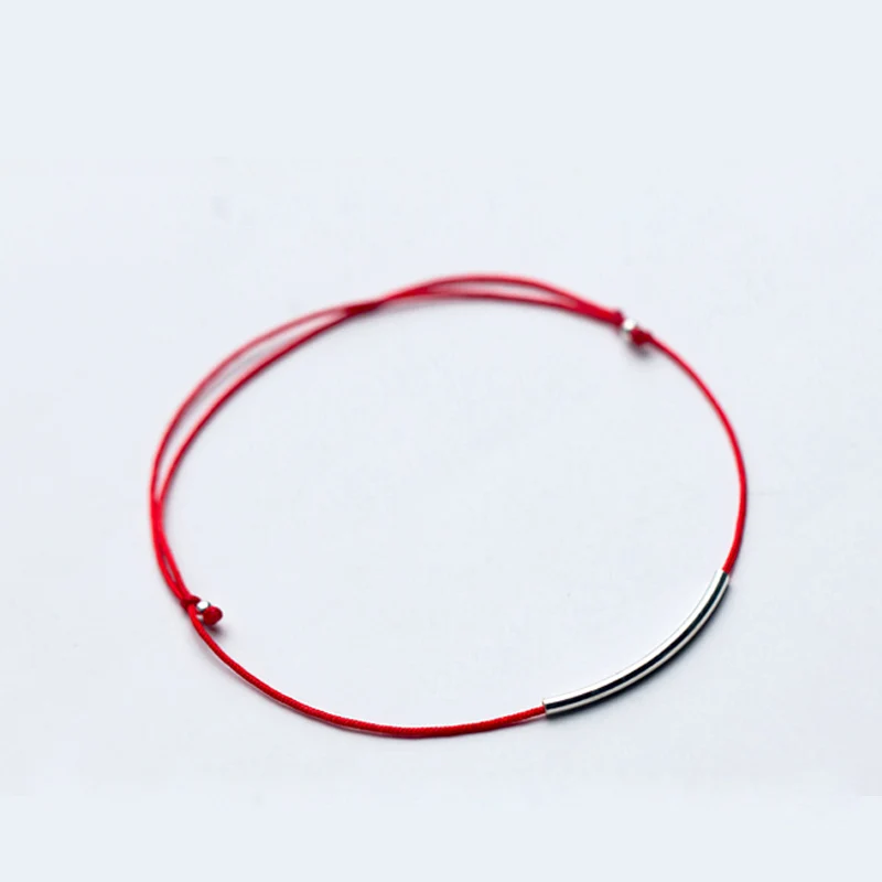 La MaxZa красные нитяные браслеты из Веревки женские 925 Серебряный трубчатый браслет для женщин пара модных ювелирных изделий роскошные женские аксессуары - Окраска металла: red