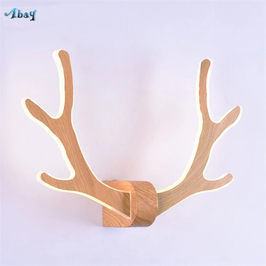 

Настенные светильники в виде рогов, современные деревянные рождественские украшения для прикроватной тумбочки, спальни, коридора, лестницы в скандинавском стиле, гостиной