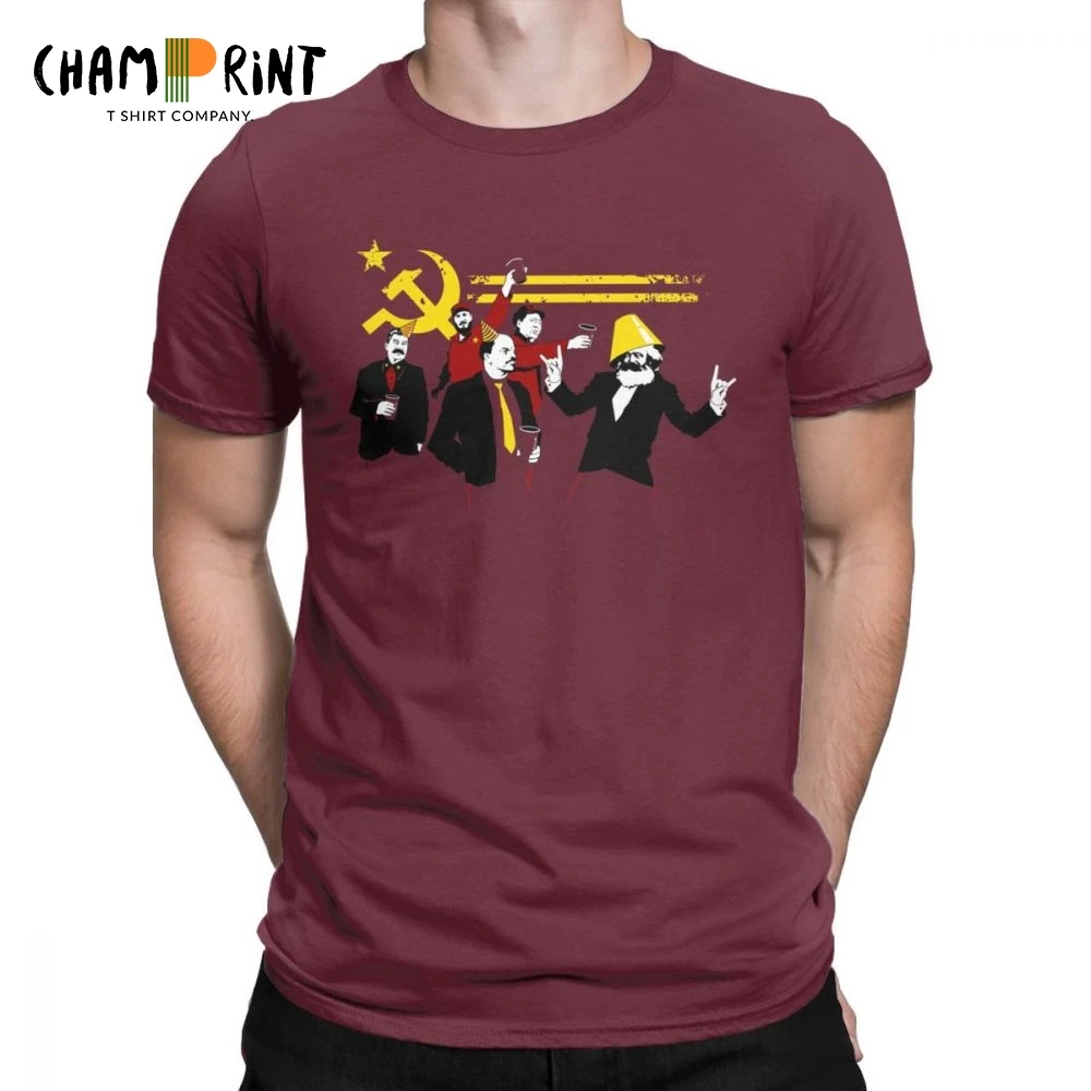 

The Communist Party Men T Shirt Russian Soviet Marx Lenin Stalin Mao Castro T-Shirts Socialism Humor Tees 100% Cotton Clothing