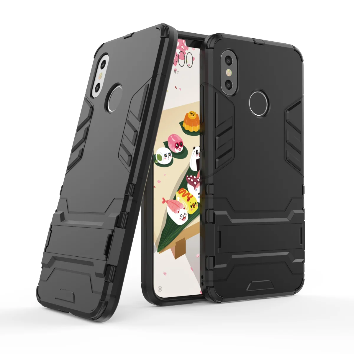 

For Xiaomi 8 8SE 6 5 Mix2S MAX2 Redmi 5 4X NOTE 5 4 3 Case Rubber Cover Fold Stand Holder Smart Iron Man Armor Hybrid Hard Back
