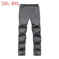5XL-8XL мужские трико для мужчин брюки весна осень мужские повседневные брендовые тонкие эластичные хлопковые черные тренировочные брюки