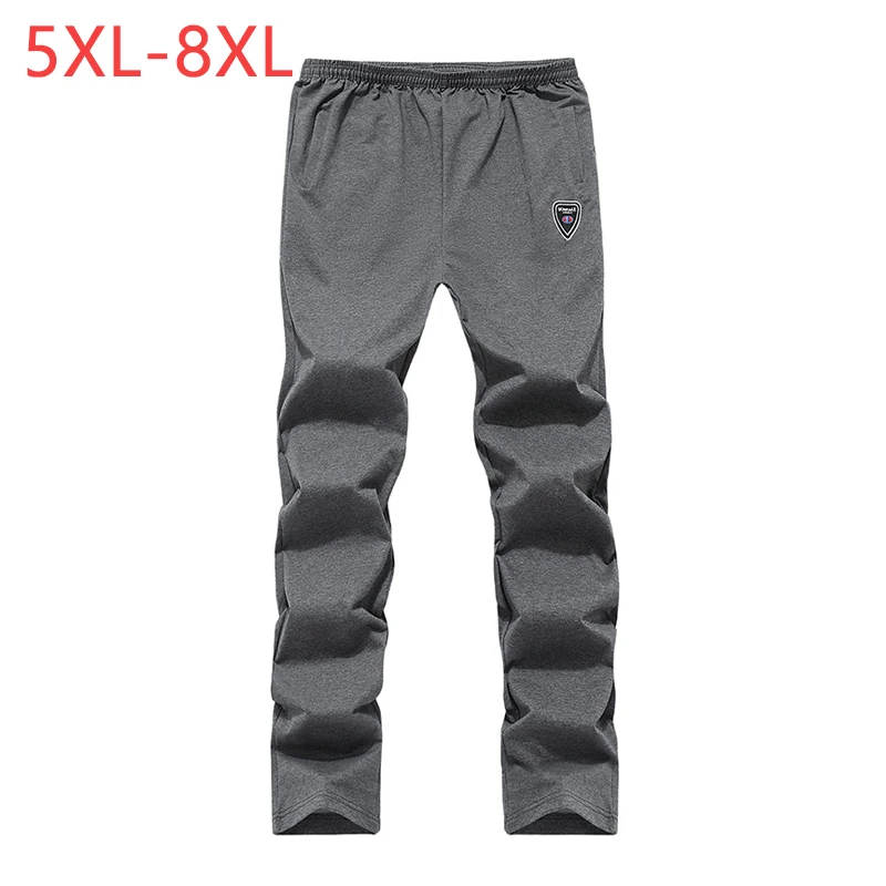 

5XL-8XL Men Baggy Joggers Pants Spring Autumn Male Casual Brand Thin Elastic Cotton Black Sweatpants Mens Fitness Trousers CF256