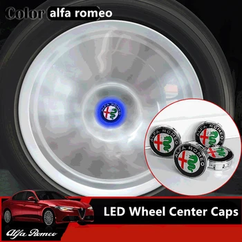 

4pcs Fashion Car Wheel Center Caps Hub Solar LED Flash Light Magnetic Suspension for Alfa Romeo 159 Giulia Giulietta Mito Stelvi