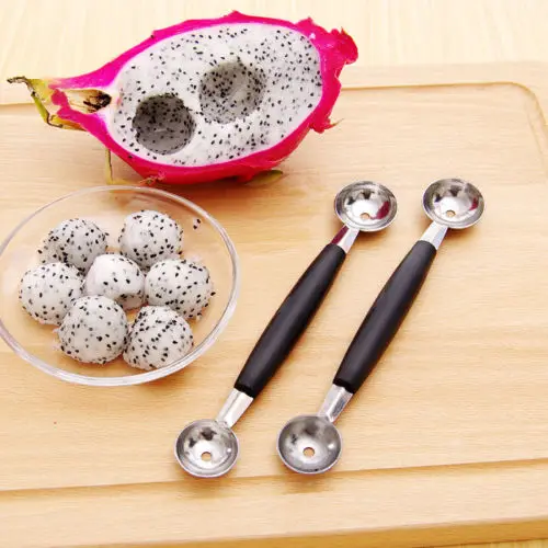 1PC Stainless Steel Cook Dual Double Melon baller ice cream scoop fruit