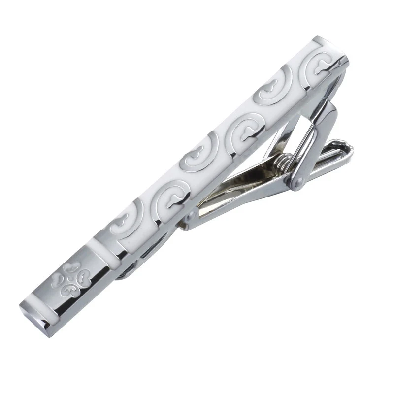 New high quality men's business suit, white pattern tie clip