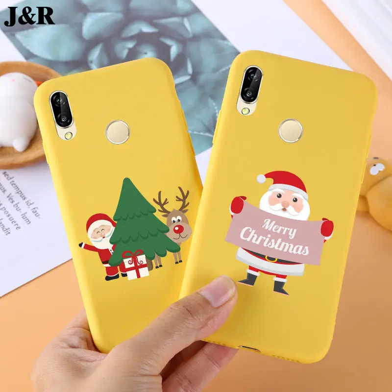 Merry Christmas Case For Huawei P20 Cover Soft TPU For Huawei P 20 Lite/P20 Pro Cases Silicone Covers Mobile Phone Bags Shell