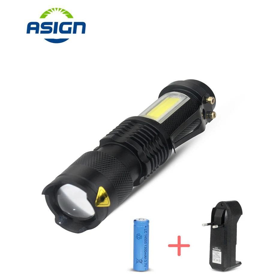 

Mini Led Torch Light Rechargeable Zoom Led Flashlights 4 Modes Waterproof Outdoor Lighting Portable Black Flashlight Work Light