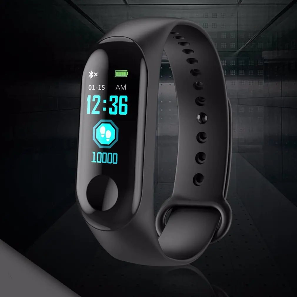 

M3 Fitness Smart Bracelet Blood Pressure & Heart Rate Monitor Colorful Touch Screen Smart Band Wristband Pedometer