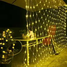 1,5*1,5 м 96 Светодиодный строка светильник s рыболовная сеть светильник уличный Водонепроницаемый светодиодный Рождественские Свадебные Декоративные Строка светильник 220V штепсельная вилка европейского стандарта
