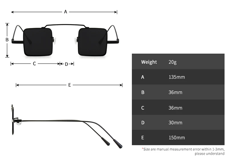 small square sunglasses men metal 5021 details (1)