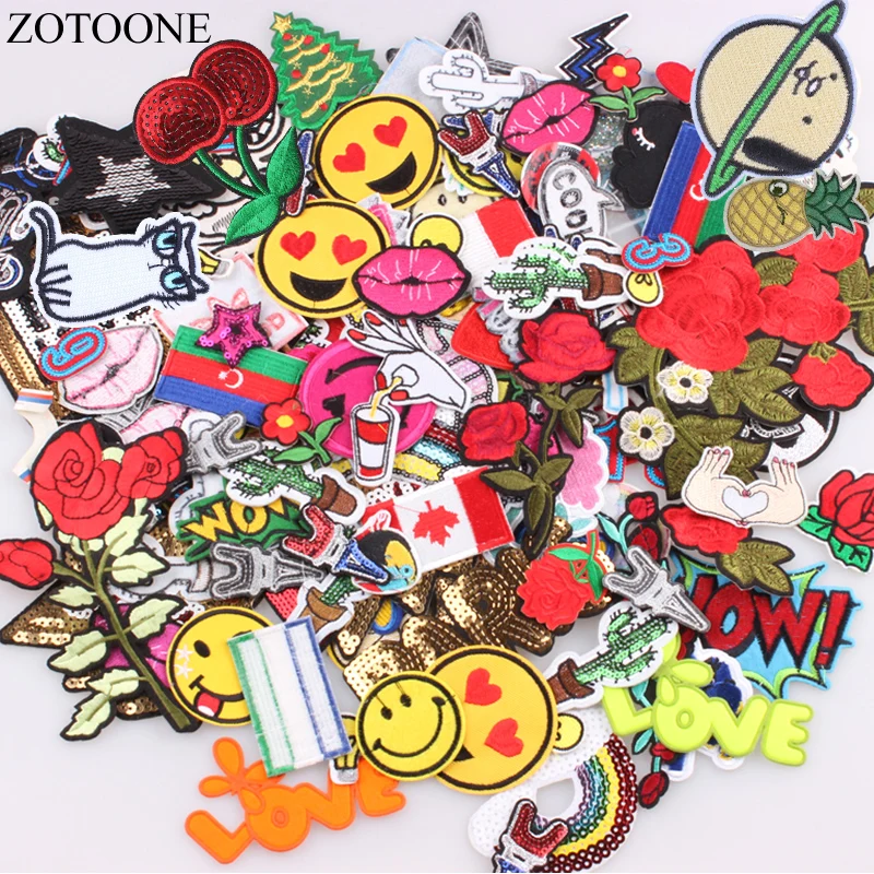 

ZOTOONE Mixed Random Patch Badges For Clothing Iron On Embroidered Patch Applique Sew on Patch Sewing Accessories For Clothes B