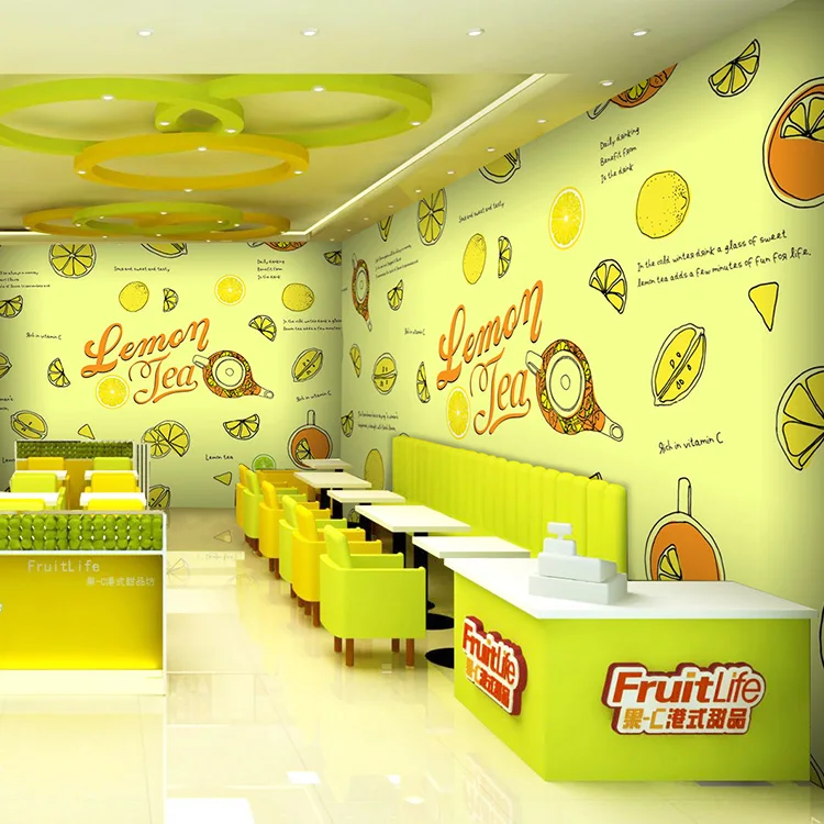 Buy 3D photo wallpaper 3D fresh fruit juice drinks