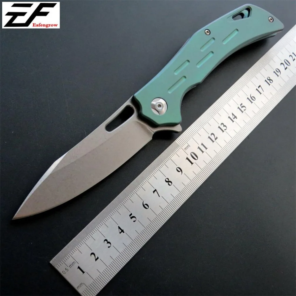 

Hot EF334 Portable Folding Knives EDC Camping Tool D2 Blade Titanium Alloy Handle Hunting Hand Tools