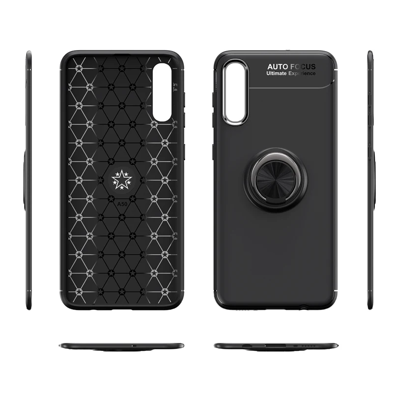 Luxury Case For Samsung Galaxy A60 Cover Magnetic Ring Holder Soft Matte Silicone Shell sFor Samsung Galaxy A60 Case Coque Funda