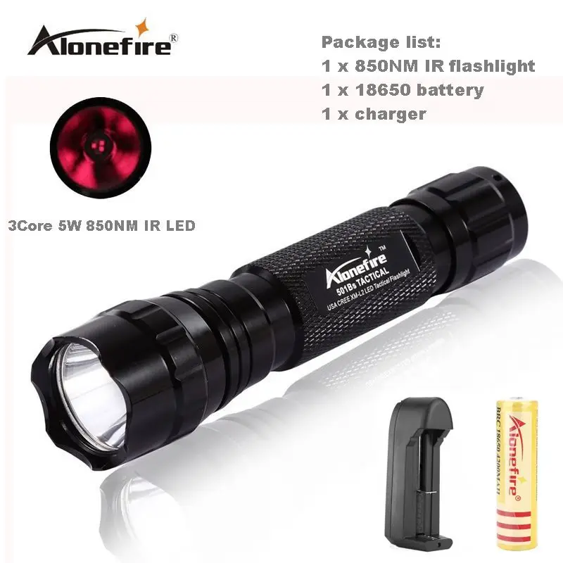 AloneFire 501Bs новая водонепроницаемая функция 850nm ИК инфракрасный светодиодный фонарь для камеры ночного видения и видеокамеры для 18650 - Цвет: Коричневый