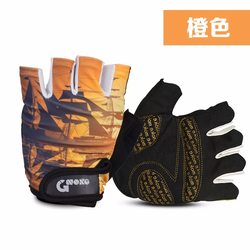 MOKE перчатки для велоспорта мужские женские летние велосипедные перчатки нейлоновые спортивные перчатки для горного велосипеда Guantes Ciclismo 4 цвета - Цвет: Оранжевый