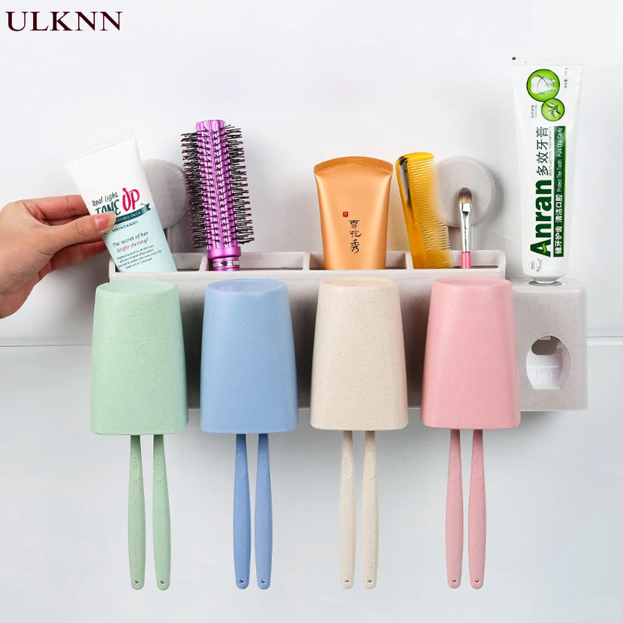 Suction toothbrush holder wall suction toothpaste box racks brushing
