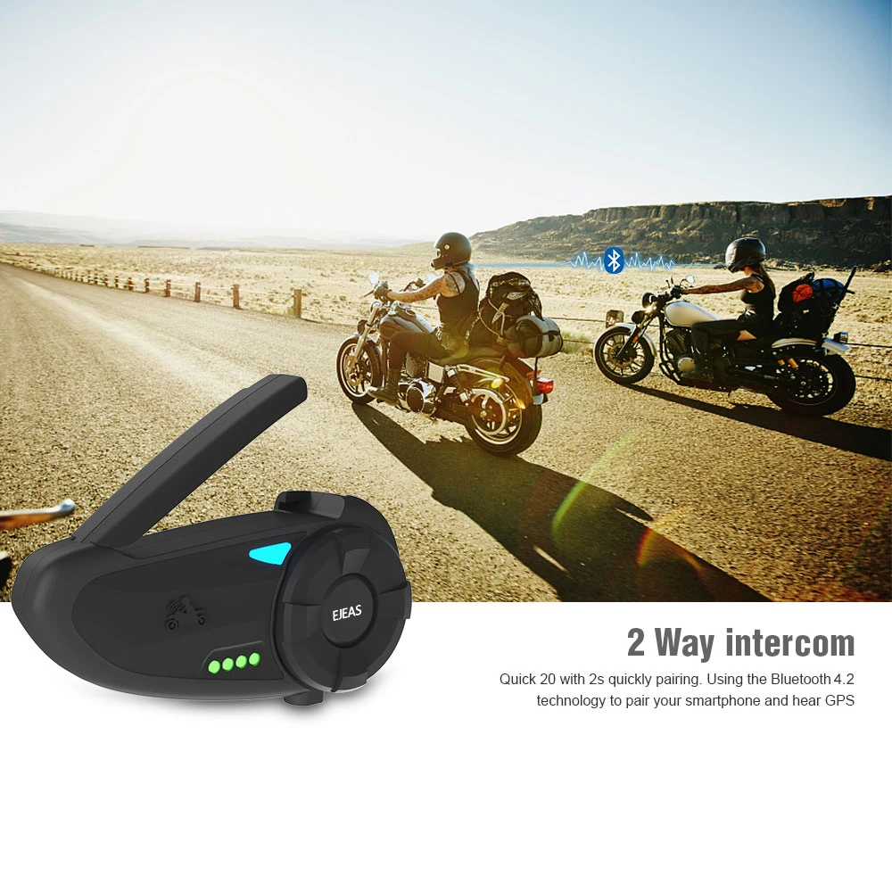 Пара EJEAS Quick 20 2 Rider Интерком мотоциклетный шлем гарнитура Bluetooth 4,2 FM радио Голосовые подсказки быстрое соединение 1,2 км