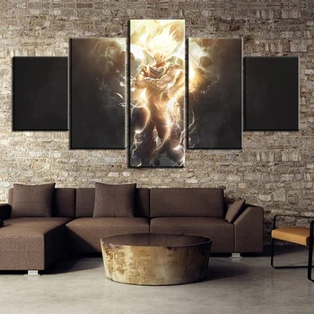 

Canvas Modular Pictures Frame Poster 5 Pieces/Pcs Dragon Balls San Goku HD Print Wall Art Painting Fashion For Living Room Decor