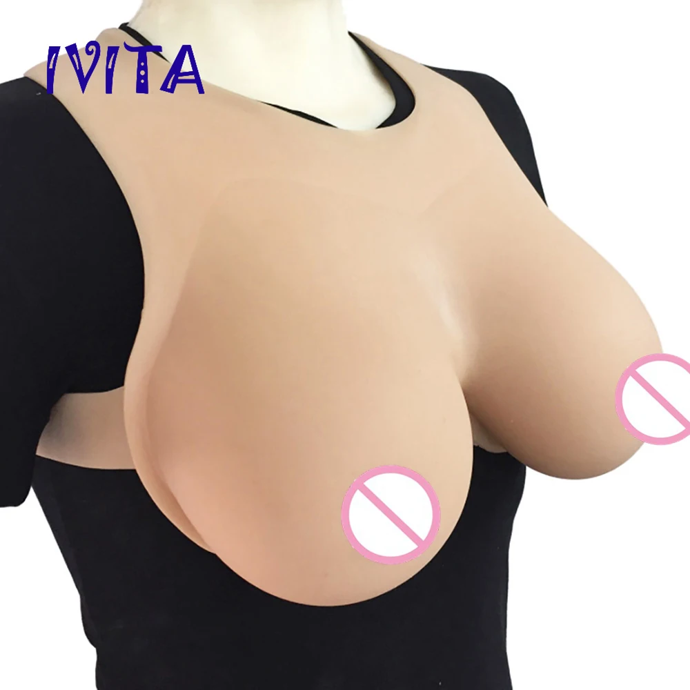 

IVITA 3200g Suntan Fake Boobs Realistic Silicone Breast Forms Soft Crossdresser Lifelike Drag Queen For Crossdressers Shemale