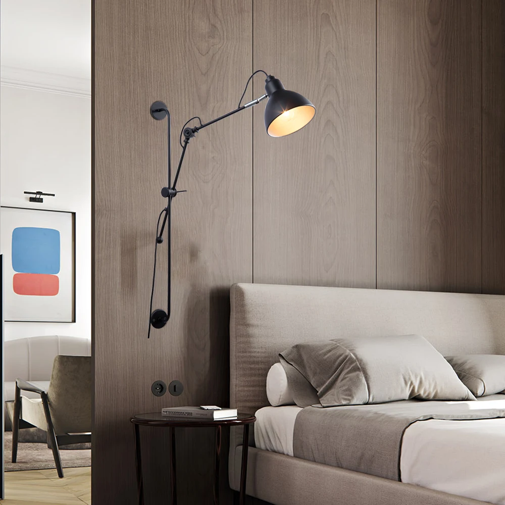  Adjustable wall lamp Bedroom Bed Side jielde lamp Loft industrial decor Style Long swing wall mount - 33003617855
