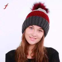 Feitong/женская шапка, теплые вязаные зимние шерстяные вязаные лыжные детская Шапка-бини шапки, повседневная женская мягкая хлопковая Милая вязаная шапка