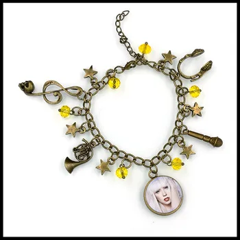 lady gaga CHARM Bracelet SINGER MUSIC microphone jewelry inspirational BF229