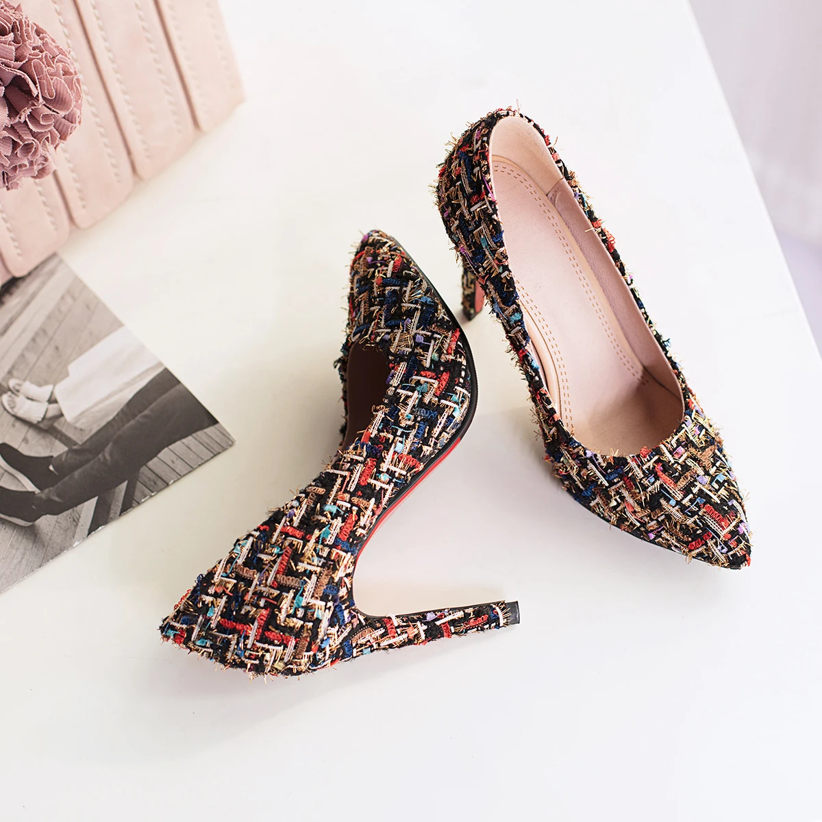 Da il Degli Donne Sexy Nero Tacco Donna Nuovo Alto Scarpe Ufficio Signore Pompe Alti 2019 Beige Delle Autuspin A Talloni Vestito Primavera Punta Traspirante nCBwqfBY