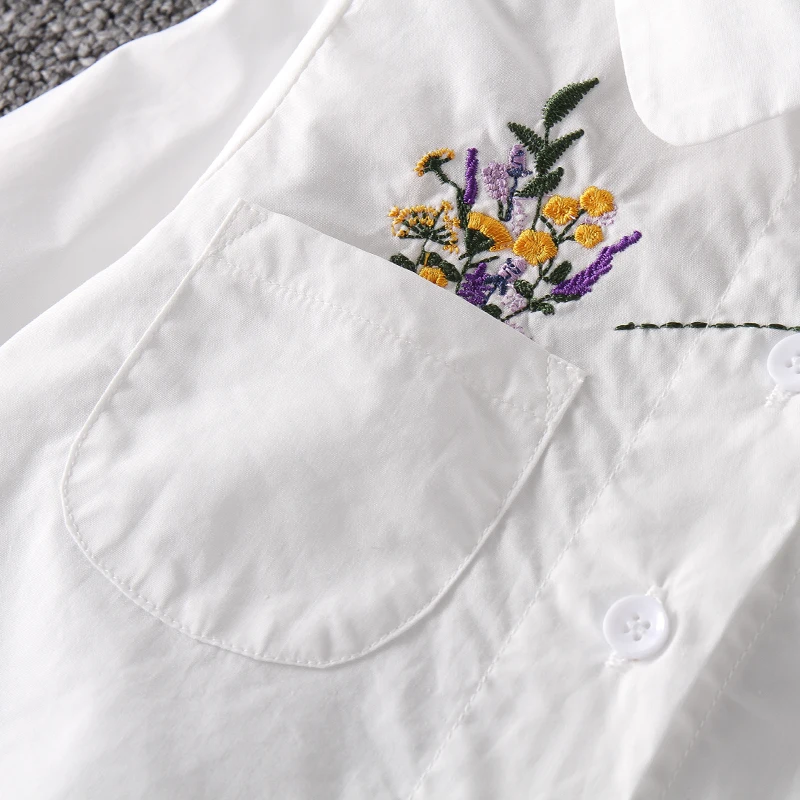 Новое поступление; белая блузка для девочек; сезон осень; милые детские рубашки с длинными рукавами и рисунками из мультфильмов; блузки для девочек с изображением кота; школьная одежда для подростков; топы для детей