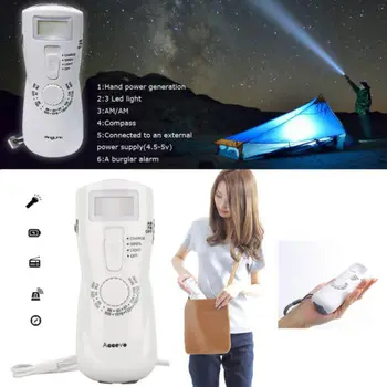

Emergency Solar Hand Crank Dynamo AM/FM Weather Radio LED Torch Charger Defense Flashlight Stick