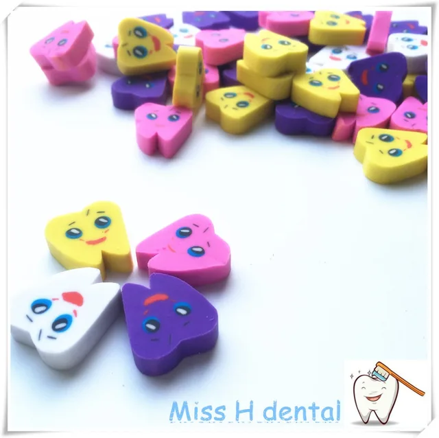 50 pcs Creative Teeth type Gift pencil eraser Dental Clinic, Special gift for dentist Medical