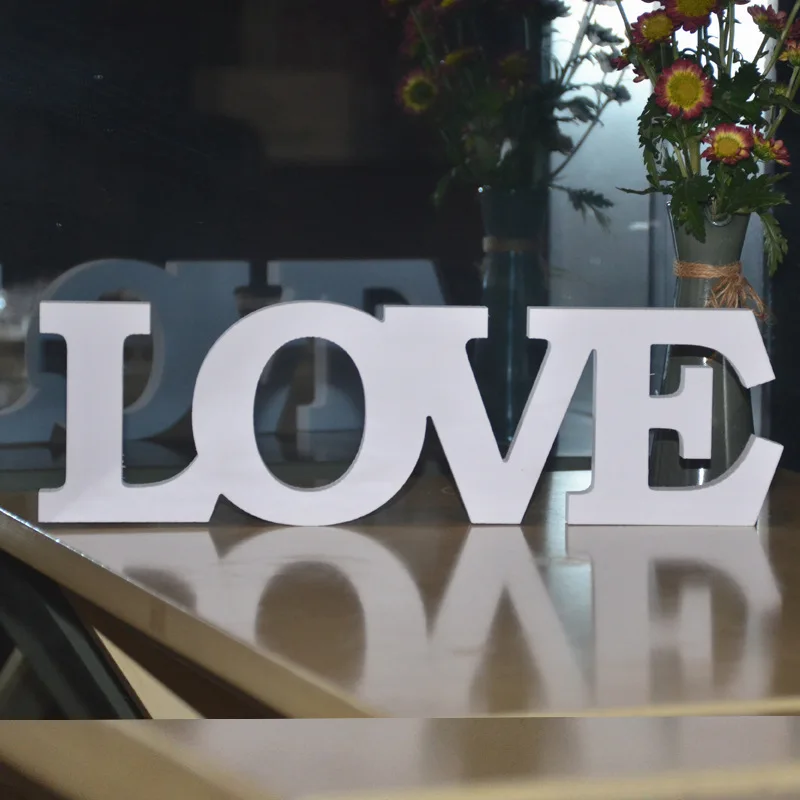 

White Imitation wood PVC LOVE letters Wedding decorations Casamento decor party supplies