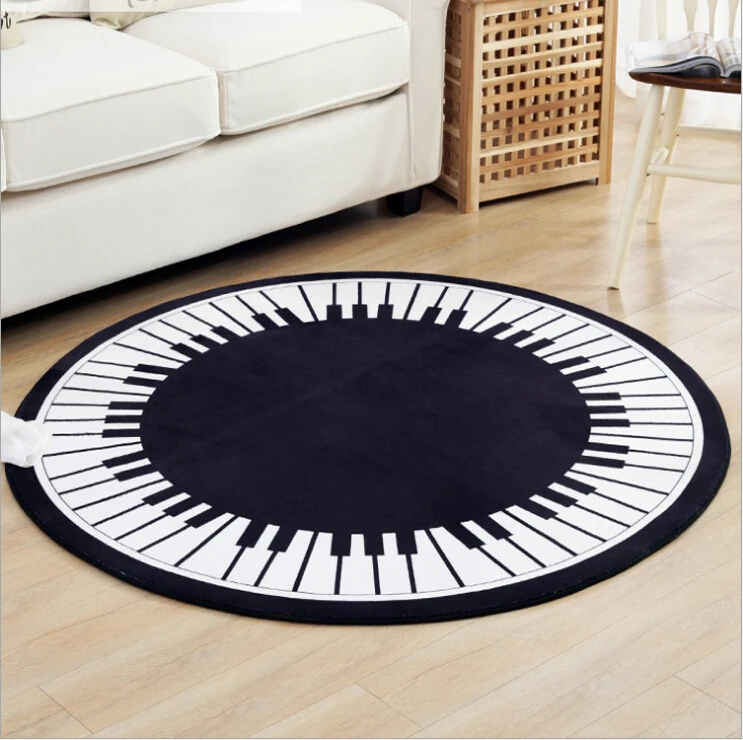 Black And White Piano Pattern Carpet For Living Room Modern Round Rug And Carpet Mat AliExpress