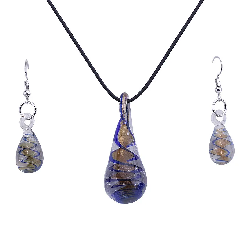 

6 Sets/Lot Teardrop Lampwork Murano Glass Bead Pendant Earring FASHION