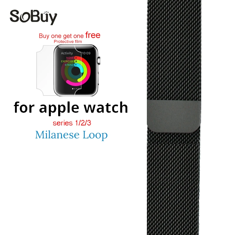 

for apple watch series 3/2/1 watchbands 38mm belt 42mm stainless steel bracelet Milanese loop strap for iwatch metal band