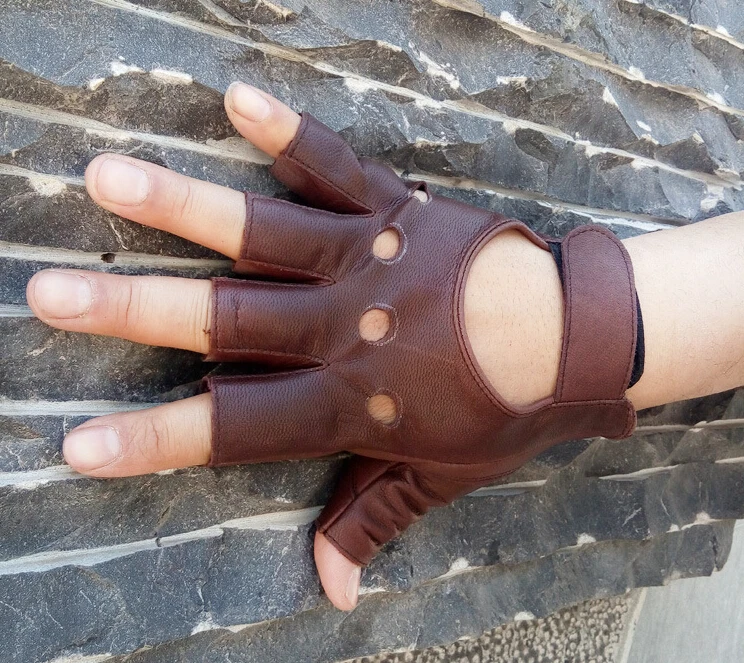Женские перчатки для вождения из козьей кожи с полупальцами|gloves for women|leather gloves