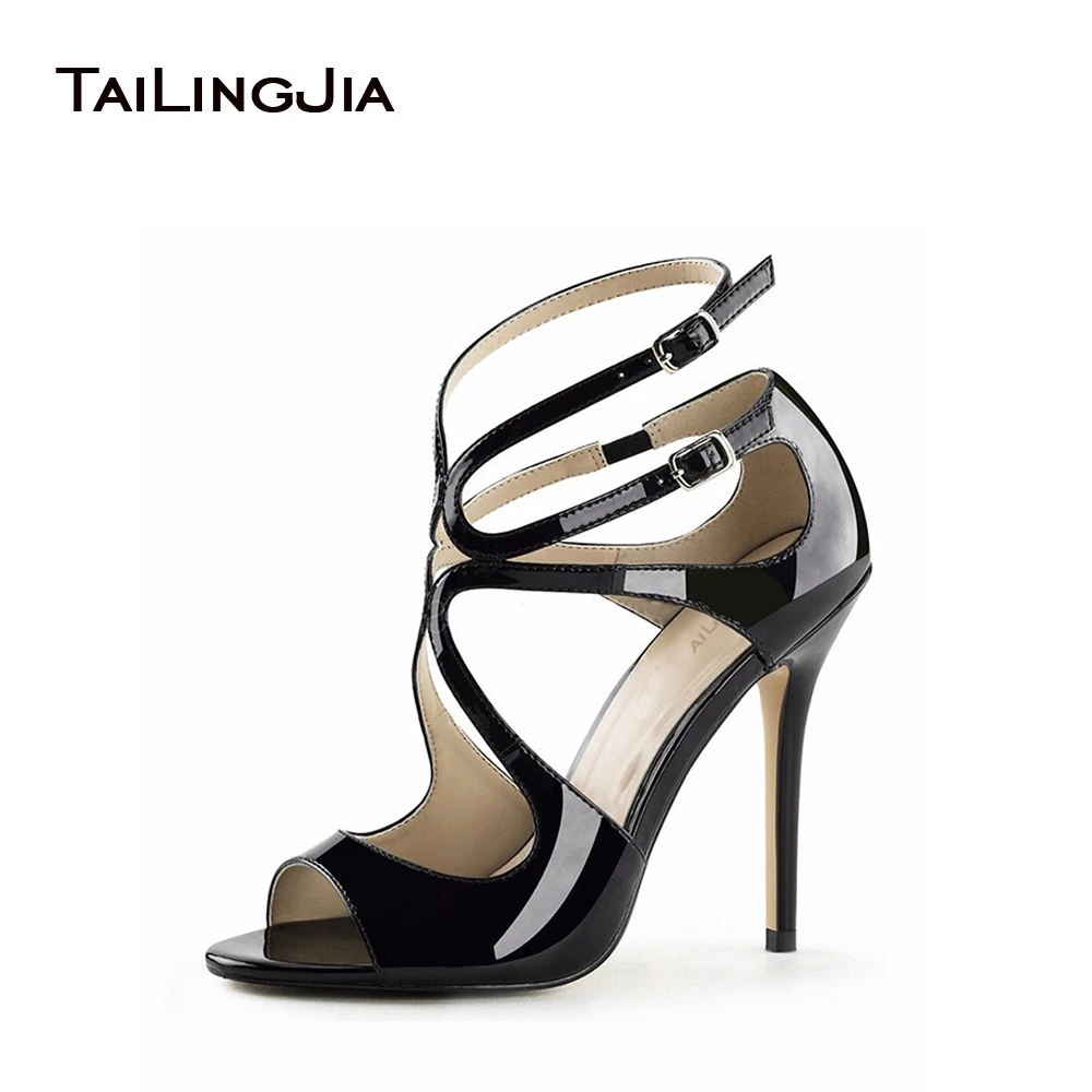 peep toe strappy heels