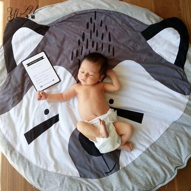 

Baby Play Crawl Game Floor Rug Cartoon Mat Infant Carpet Home Decor 95CM Baby Photography Props Fox Pattern Background Blanket