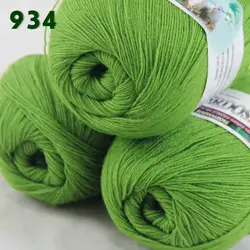 Лот 3 Skeins кружева мягкой шерсти кашемировая пряжа Knittin неон зеленый 238 - 934