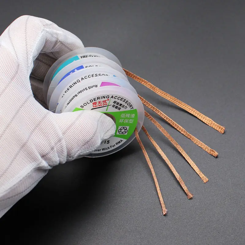 

100pcs/10pcs 1515/2015/2515/3015/3515 1.5M Desoldering Braid Solder Remover Wick Wire Repair Tool