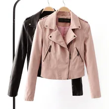 Brand Motorcycle PU Leather Jacket Women Winter And Autumn New Fashion Coat 4 Color Zipper Outerwear jacket New 2017 Coat HOT