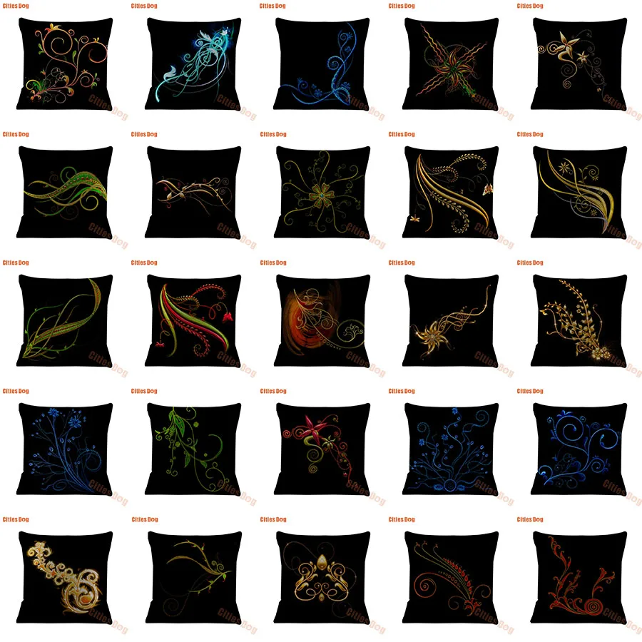 

new Year decoration pillows Cushion Black blue red yellow 3D plant flower christmas decorations Pillow Cushion Almofada