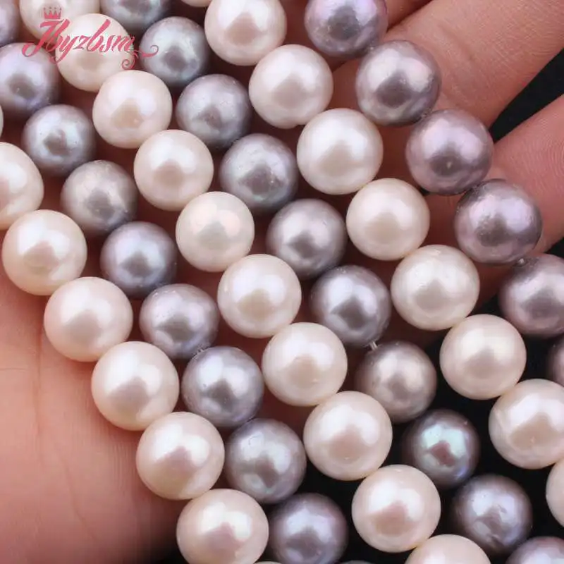 

9.5mm-11mm AA Grade Nearround Freshwater Pearl Natural Stone Beads For Necklace Bracelets DIY Jewelry Making 14.5" Free Shipping