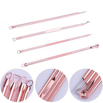 

4PCS/Set Acne Blackhead Removal Needles Stainless Pimple Spot Comedone Acne Extractor Cleanser Face Skin Cleaning Care Tools