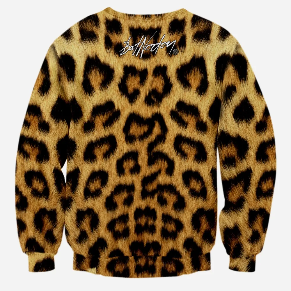 Объёмный рисунок (3D принт) Толстовка леопарда лицо печатных для мужчины и женщины