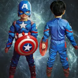 Детский костюм супергероя «Капитан Америка», «мстители», «супергерой», «супергерой», костюмы на Хэллоуин для детей, для мальчиков и