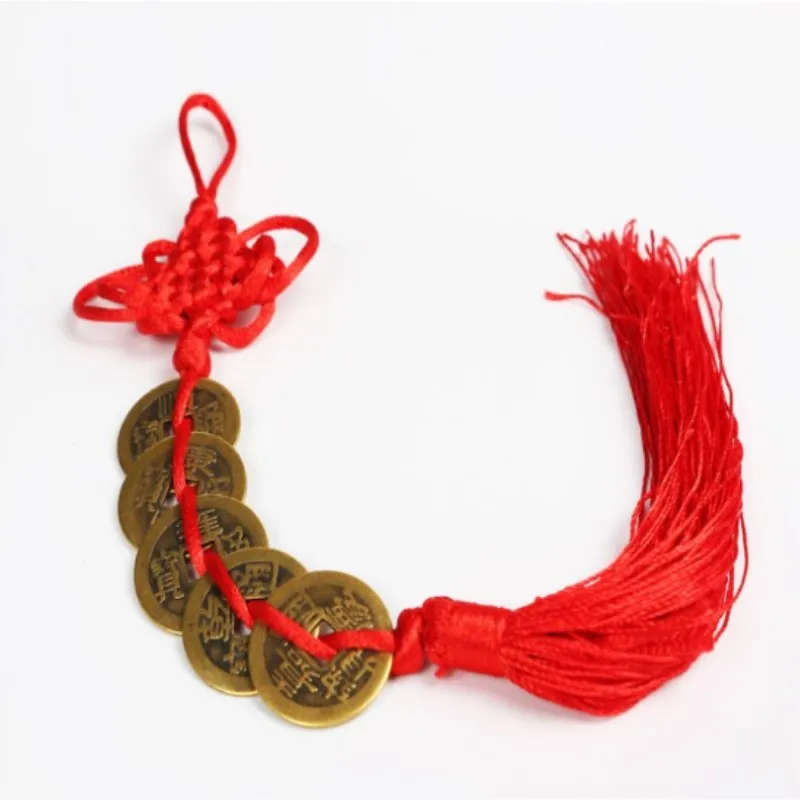 Chinese Knot Charm Ancient Copper Coins For Feng Shui Wealth Success