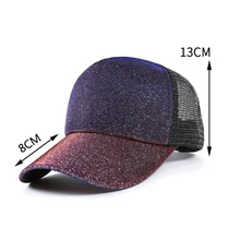 Блестки флуоресцентные бейсболки с пеной сетки классический козырек шляпа Мода девушка заднее отверстие хвост
