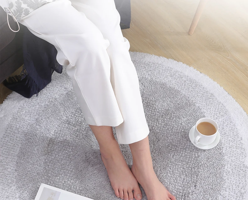 Скандинавские серые серии круглые ковры Толстая компьютерная Подушка для стула круглый коврик для гостиной ковер детская спальня современный кабинет пол